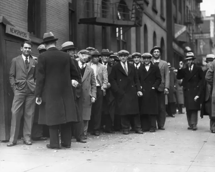 Framed Print : Unemployment Line In New York City Framed Print : Unemployment Line In New York City