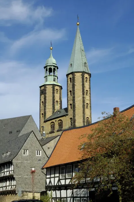 Framed Print : UNESCCO World Heritage Site picturesque old town Marktkirche Goslar Lower Saxony Germany