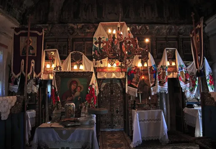 Framed Print : Unesco World Heritage Site Plopis Wooden Church, built in 1798, Maramaris, Romania