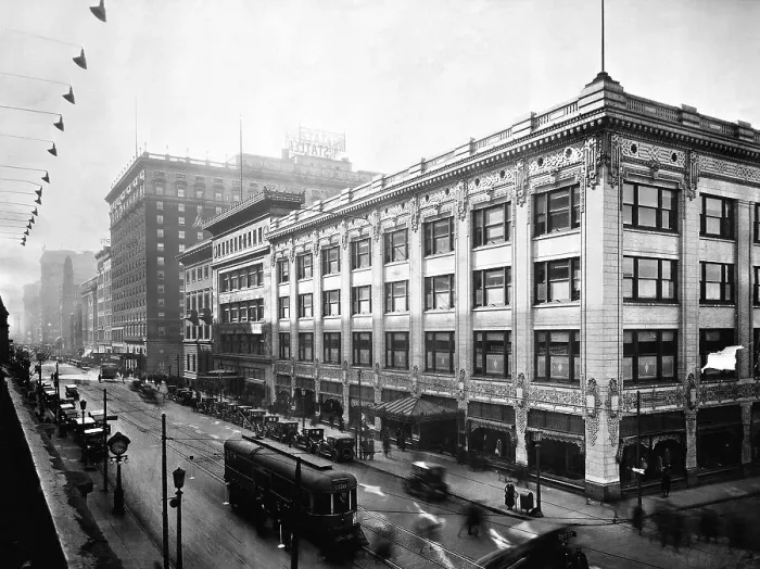 Framed Print : Unidentified Department Store On Corner