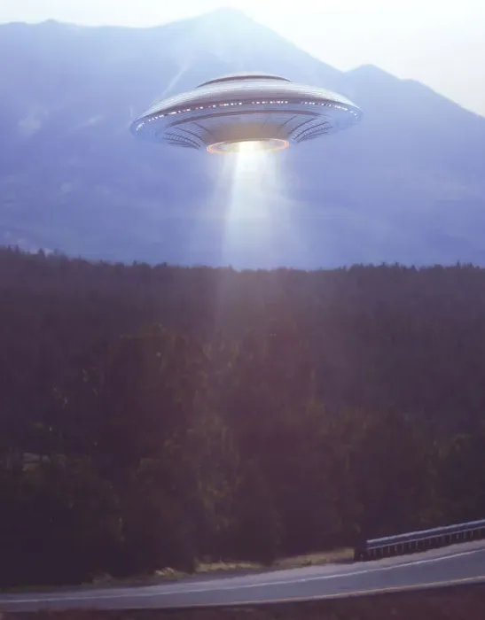 Framed Print : Unidentified flying object, composite image Framed Print : Unidentified flying object, composite image