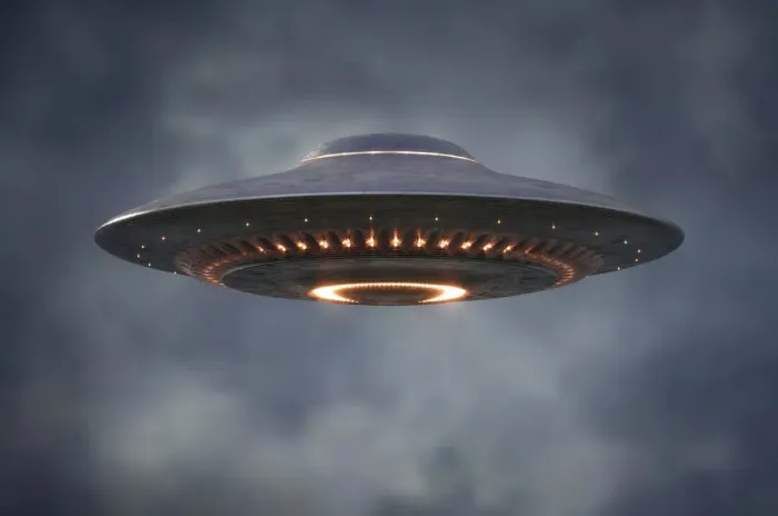 Framed Print : Unidentified flying object, composite image Framed Print : Unidentified flying object, composite image