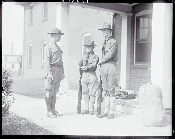 Framed Print : Uniformed Men Standing At Attention Framed Print : Uniformed Men Standing At Attention