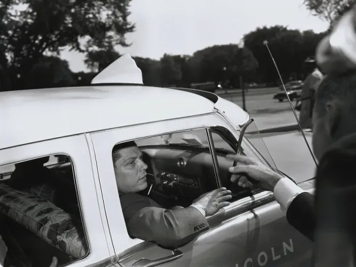 Framed Print : Union Leader Jimmy Hoffa Speaking to Reporter from Car Framed Print : Union Leader Jimmy Hoffa Speaking to Reporter from Car