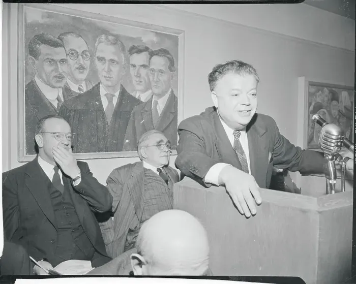 Framed Print : Union President David Dubinsky Speaking at ILGWU Institute Framed Print : Union President David Dubinsky Speaking at ILGWU Institute