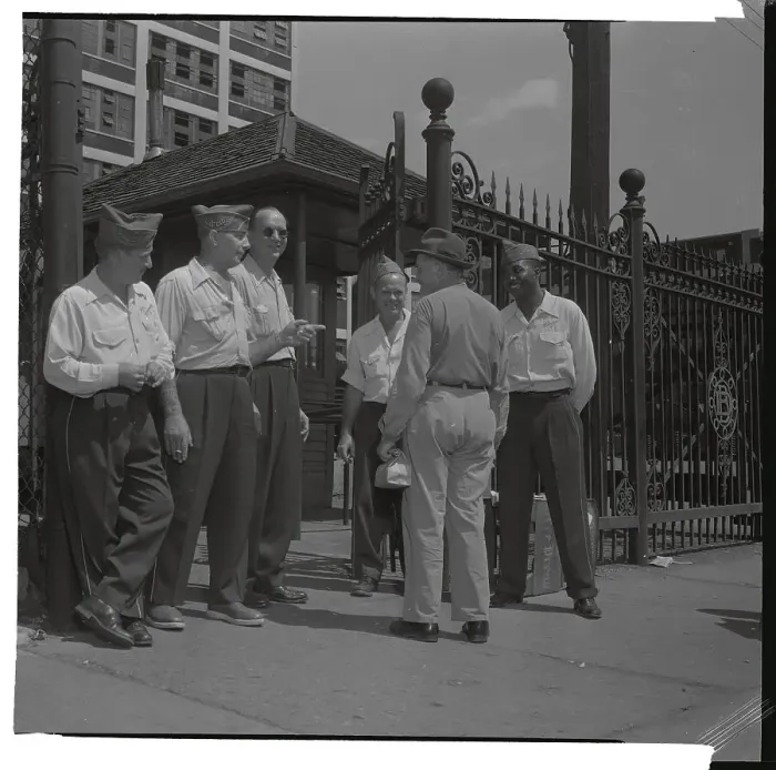 Framed Print : Union Strikers Stopping Worker from Entering Plant Framed Print : Union Strikers Stopping Worker from Entering Plant