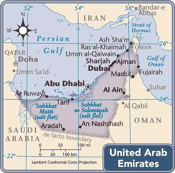 United Arab Emirates country map