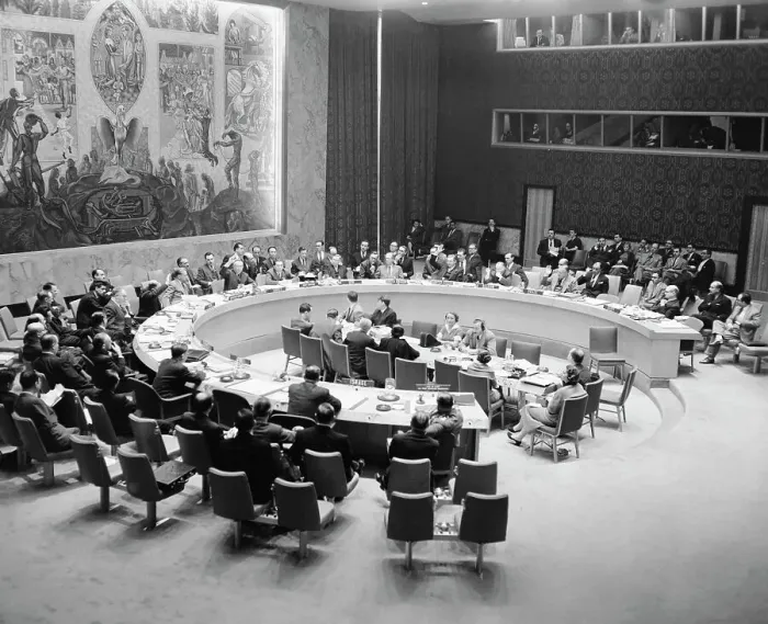 Framed Print : United Nations Delegates Voting