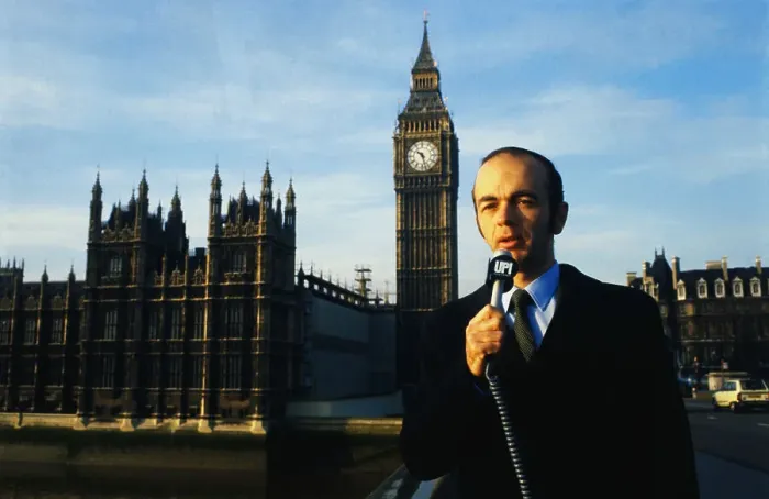 Framed Print : United Press Correspondent Ed Smith Reporting near Big Ben Tower Framed Print : United Press Correspondent Ed Smith Reporting near Big Ben Tower