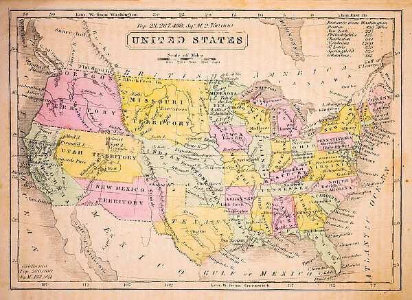 United States 1852 Map