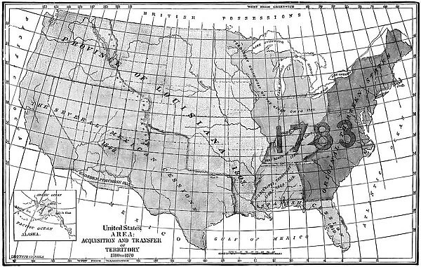 United States area: Acquisition and transfer of territory 1780 to 1870