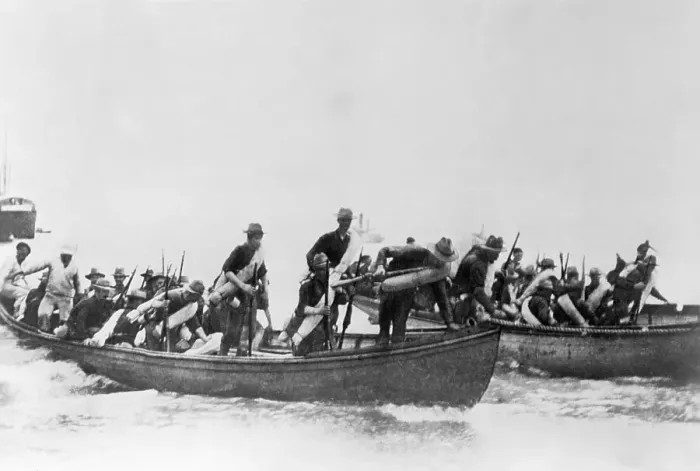 Framed Print : United States Infantry Arriving in Cuba Framed Print : United States Infantry Arriving in Cuba