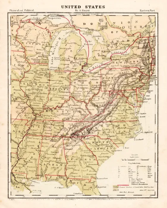 Framed Print : United States map 1867 Framed Print : United States map 1867
