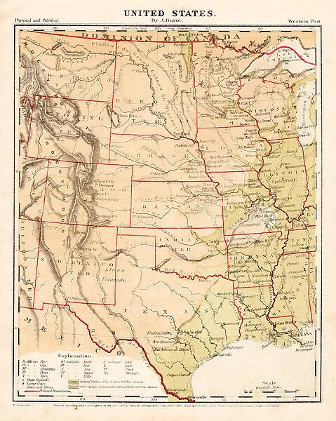 United States map 1867