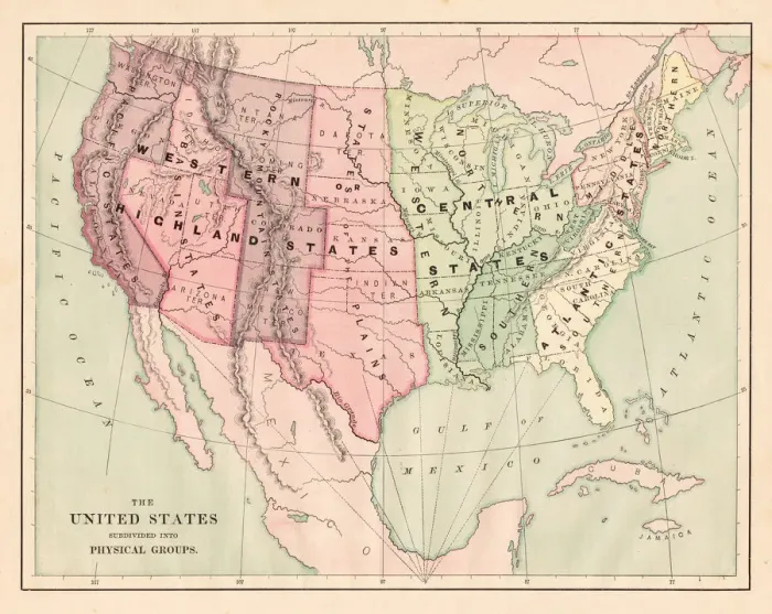 Framed Print : United States map 1881 Framed Print : United States map 1881
