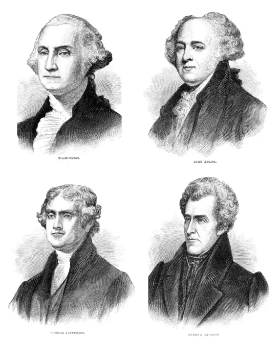 Framed Print : United States presidents engraving