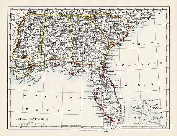 United States South East map 1897