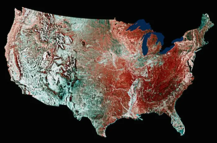 Framed Print : United States from Space