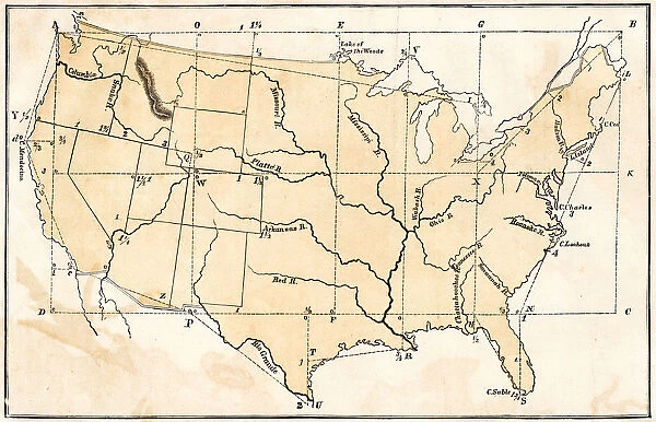 United States study map 1867