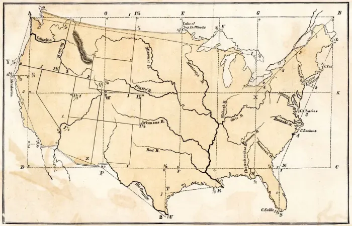 Framed Print : United States study map 1867 Framed Print : United States study map 1867