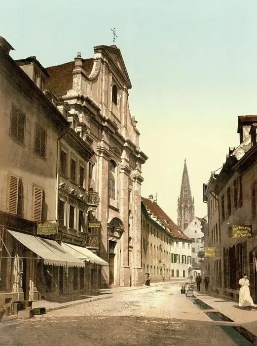 Framed Print : University of Freiburg, Baden-Wuerttemberg, Germany, Historical, Photochrome print from the 1890s Framed Print : University of Freiburg, Baden-Wuerttemberg, Germany, Historical, Photochrome print from the 1890s