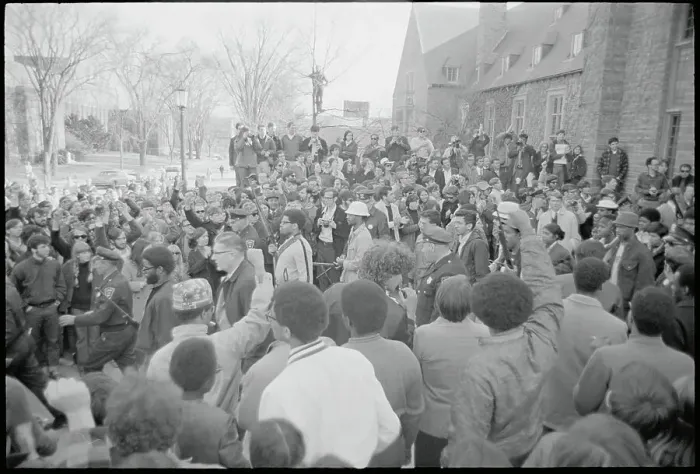 Framed Print : University Protesters During an on Campus Demonstration Framed Print : University Protesters During an on Campus Demonstration