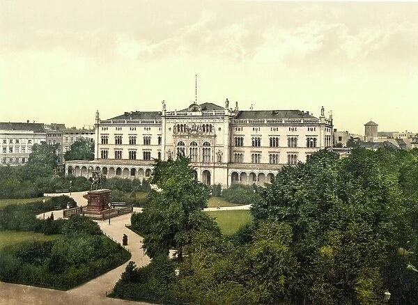 University and Royal Garden in Koenigsberg, formerly East Prussia, Germany, today Kaliningrad in Russia, Historical, digitally restored reproduction of a photochrome print from the 1890s