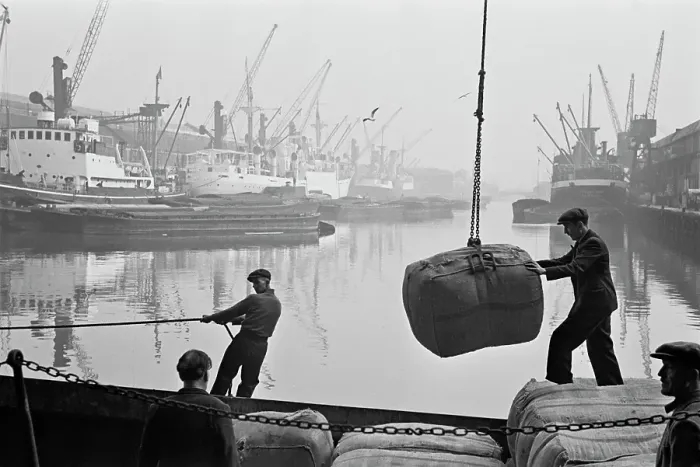 Framed Print : Unloading Bales Of Wool Framed Print : Unloading Bales Of Wool