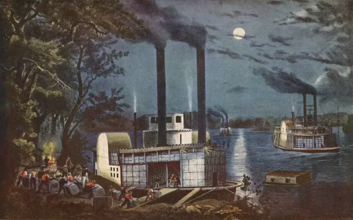 Framed Print : Unloading Cotton At Night Framed Print : Unloading Cotton At Night