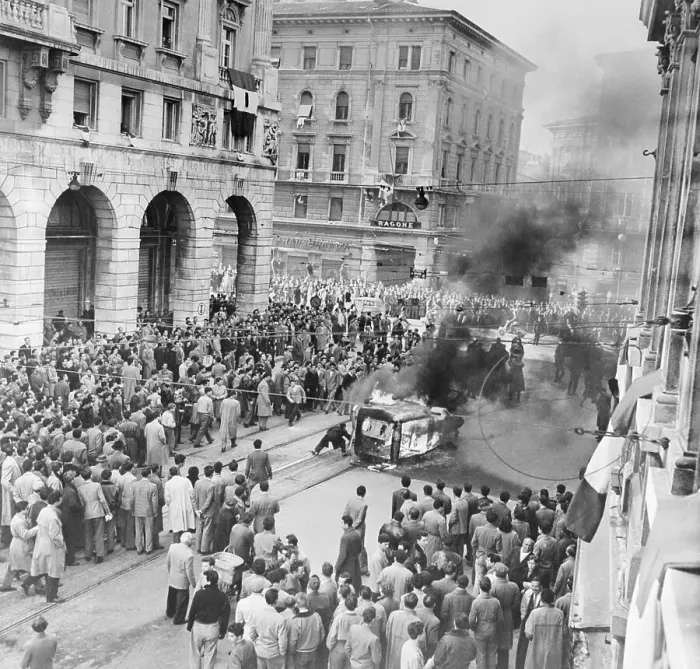 Framed Print : Unrest in Trieste 1953 Framed Print : Unrest in Trieste 1953
