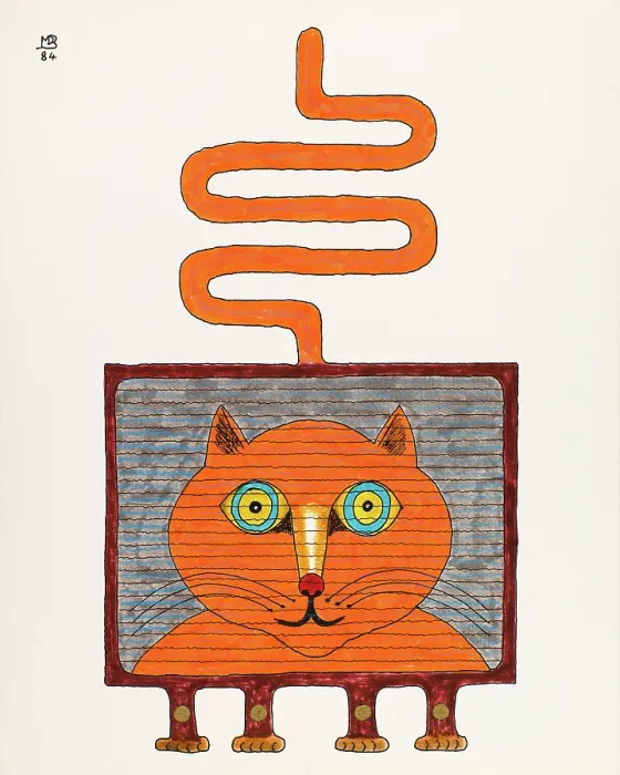 Framed Print : 'Untitled, by Mario De Biasi, from the 'Cats' Series, 1984, 20th Century, drawing'