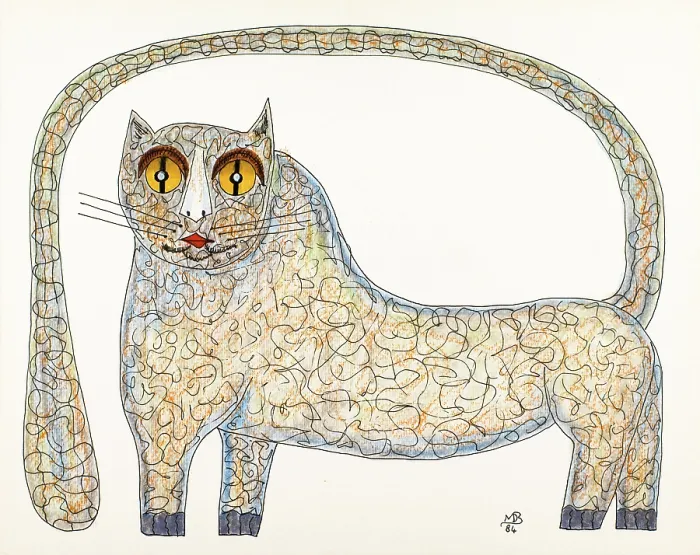 Framed Print : 'Untitled, by Mario De Biasi, from the 'Cats' Series, 1984, 20th Century, drawing'
