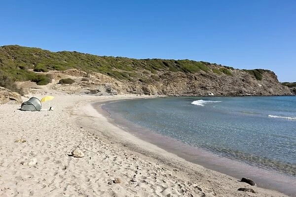 The untouched bay of Cala Presili, northeastern Menorca, Balearic Islands, Spain, Southern Europe, Europe
