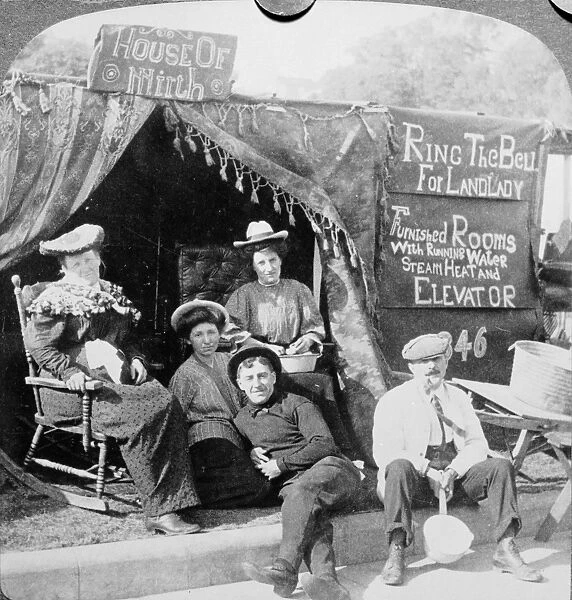 Upbeat Refugee Shelter, 1906