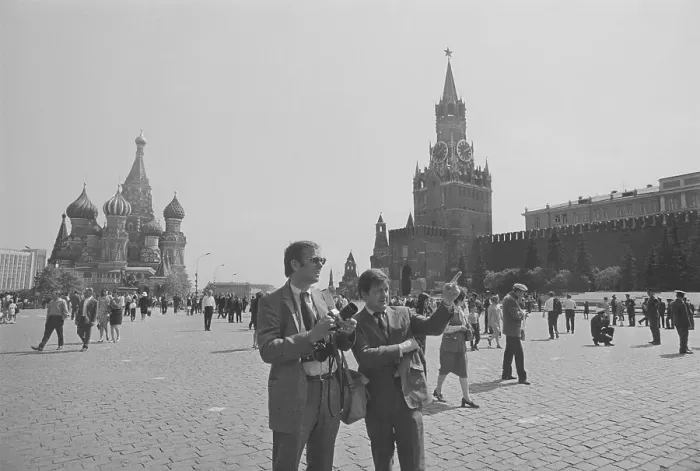 Framed Print : UPI Photographer and Editor in Red Square Framed Print : UPI Photographer and Editor in Red Square