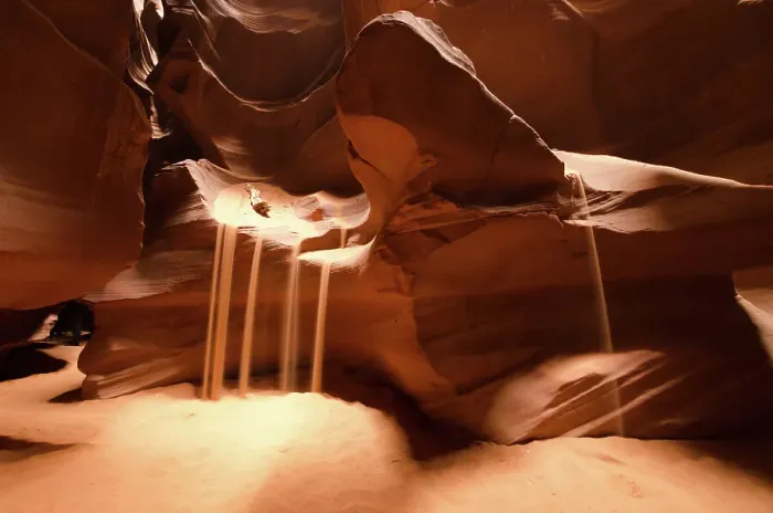 Framed Print : Upper Antelope Canyon - Sand Fall Framed Print : Upper Antelope Canyon - Sand Fall