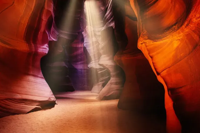 Framed Print : Upper Antelope Slot Canyon near Page, Arizona. Light beams. USA Framed Print : Upper Antelope Slot Canyon near Page, Arizona. Light beams. USA