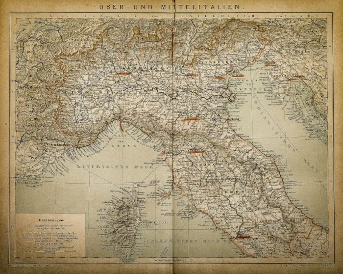 Framed Print : Upper and Central Italy Framed Print : Upper and Central Italy