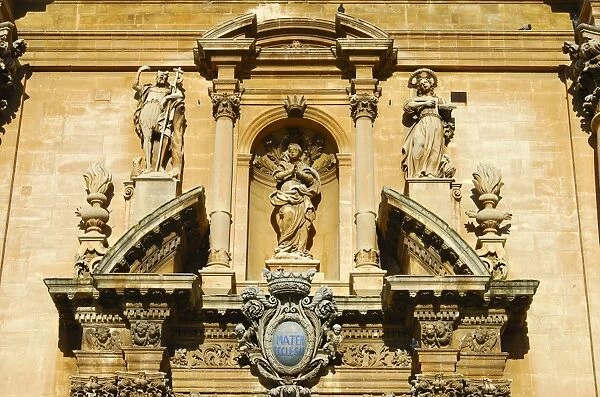 Detail of the upper part of the portal Cathedral San Giovanni Ragusa Italy