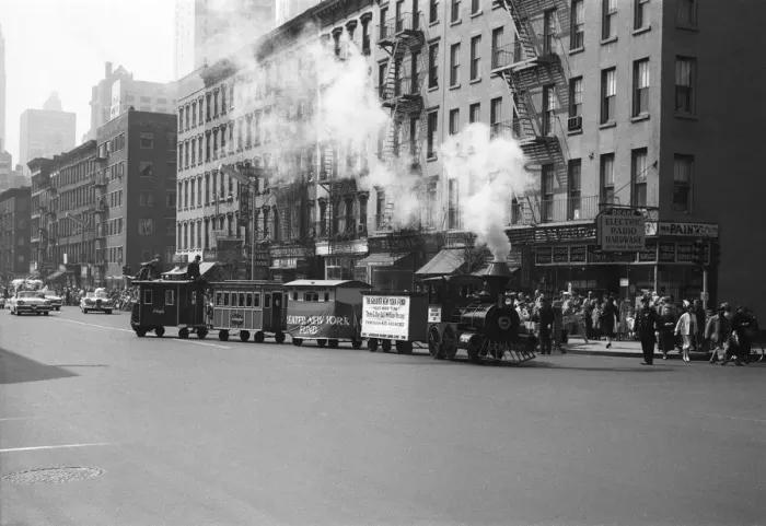 Framed Print : Urban scene with small steam train Framed Print : Urban scene with small steam train