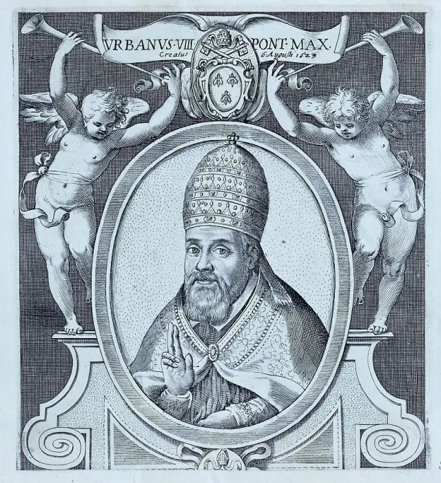 Framed Print : Urban VIII 5 April 1568, 29 July 1644, was Pope of the Catholic Church from 1623 to 1644, historical Rome, Italy, digital reproduction of a 17th century original, original date not known