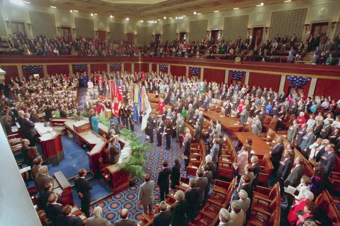Framed Print : U.S. Congress Reciting the Pledge of Allegiance Framed Print : U.S. Congress Reciting the Pledge of Allegiance