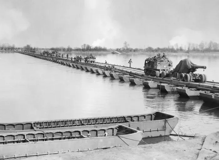 Framed Print : U.S. Infantry Crossing Rhine Framed Print : U.S. Infantry Crossing Rhine