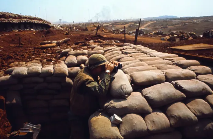 Framed Print : U.S. Marine in Bunker in South Vietnam Framed Print : U.S. Marine in Bunker in South Vietnam