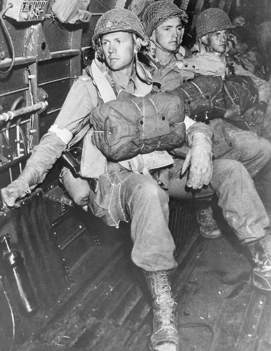 Framed Print : U.S. Paratroopers Wait in Plane for Attack Framed Print : U.S. Paratroopers Wait in Plane for Attack