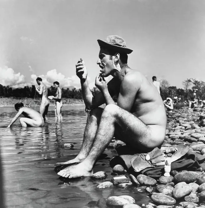 Framed Print : U.S Soldier Shaves - North Burma Framed Print : U.S Soldier Shaves - North Burma