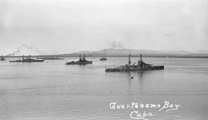 Framed Print : U.S. Warships Sail in Guantanamo Bay Framed Print : U.S. Warships Sail in Guantanamo Bay