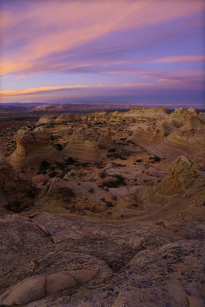 USA, Arizona, Vermilion Cliffs Wilderness, Navajo sandstone at dusk