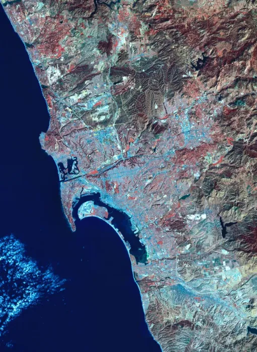 Framed Print : USA, California, San Diego, satellite image Framed Print : USA, California, San Diego, satellite image