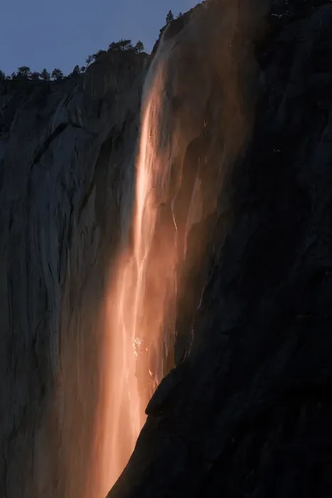 Framed Print : USA, California, Yosemite National Park, Horsetail Falls at sunset Framed Print : USA, California, Yosemite National Park, Horsetail Falls at sunset